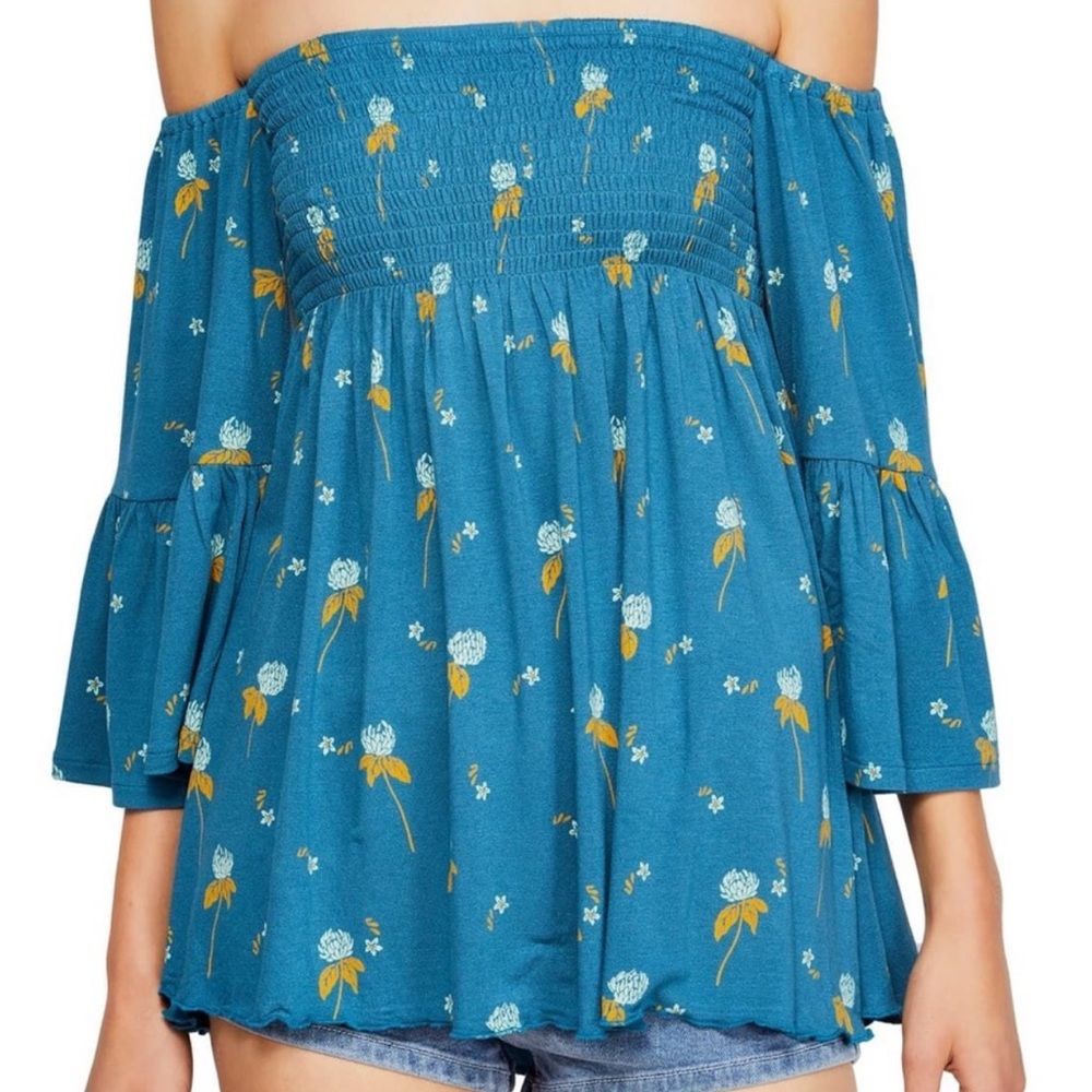 Free People off the shoulder Lana floral print top
